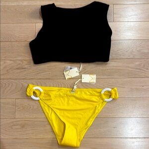 MYLA Black and Yellow Bikini Set